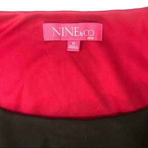 Nine & Co New without tags Black-Pink Lined dress / Side Zipper /Pockets Size 10